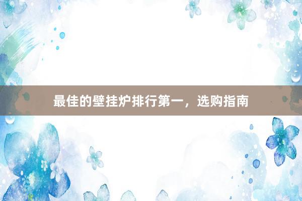 最佳的壁挂炉排行第一，选购指南